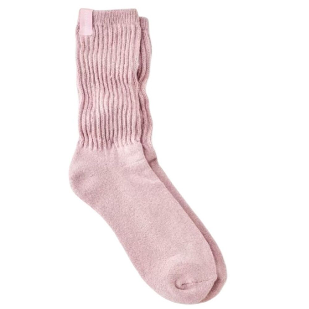 Title: Auden Ribbed Cushioned Slouch Crew Socks Womens 4-10 Pink Soft Cozy Warm